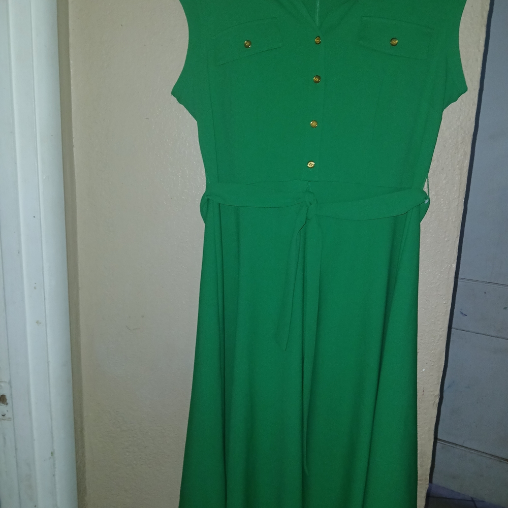 Elegant Green Sleeveless Dress